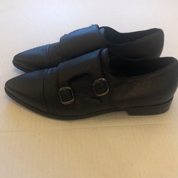Ethem Black Leather Italian Pointed Toe Buckled Women’s Loafer Like New Size 40 - Picture 5 of 7